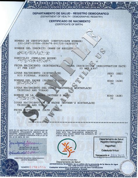 new birth certificate puerto rico